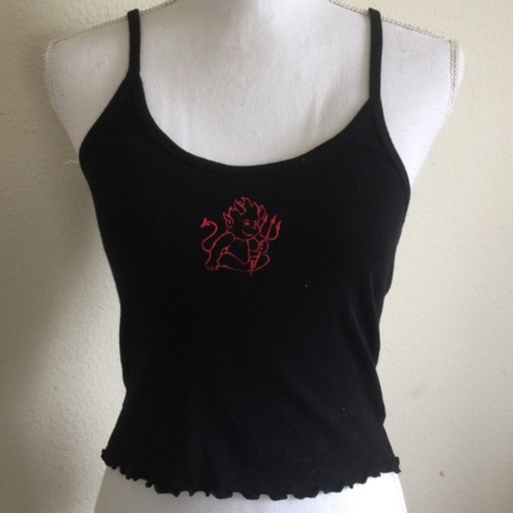 Black brandy melville devil tank top